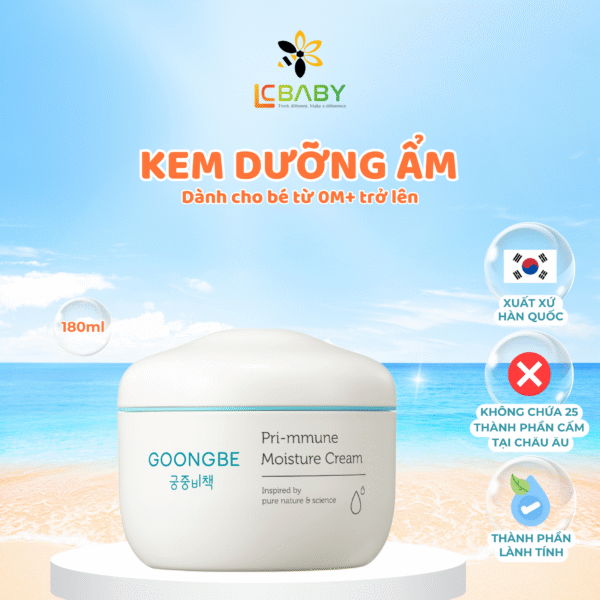 Kem Dưỡng Ẩm Chống Khô Nẻ Cho Bé Goongbe Primmune Moisture Cream 180ml