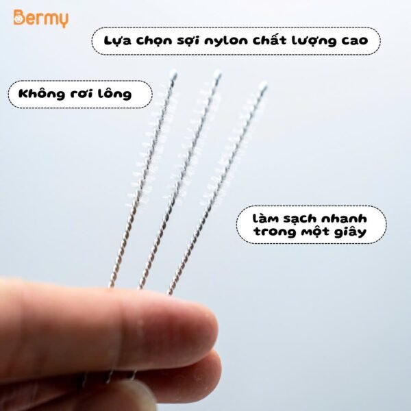 Vĩ 3 Cây Cọ Ống hút, Dụng Cụ Chuyên Dụng Vệ Sinh, An Toàn Cho Bé - Ảnh 3