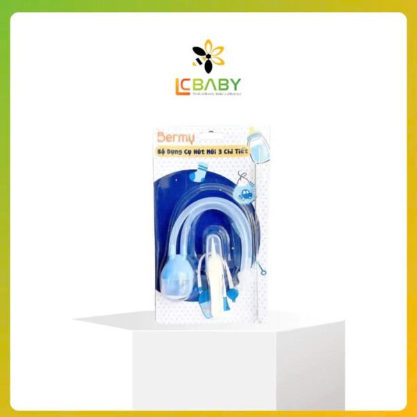 Dụng Cụ Hút Mũi Dây Silicon 3 Món Kèm Nhíp Bermy