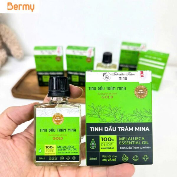 Tinh Dầu Tràm Thư Giãn Giữ Ấm Cơ Thể Bé Gold MINA Hộp Xanh 30ml - Ảnh 2