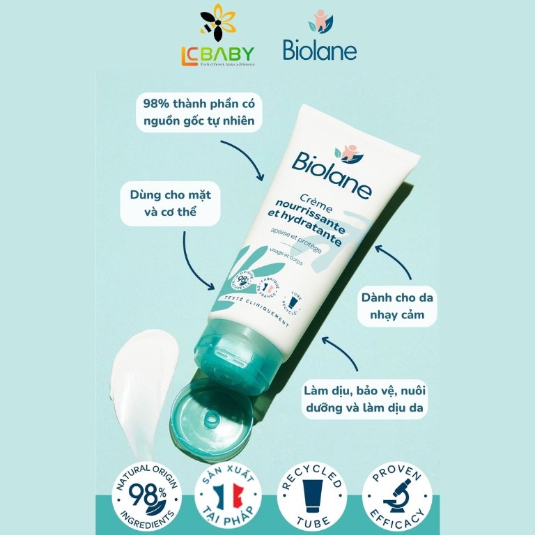 KEM DƯỠNG ẨM - BIOLANE NOURISHING AND MOISTURIZING CREAM 50ML - Ảnh 4