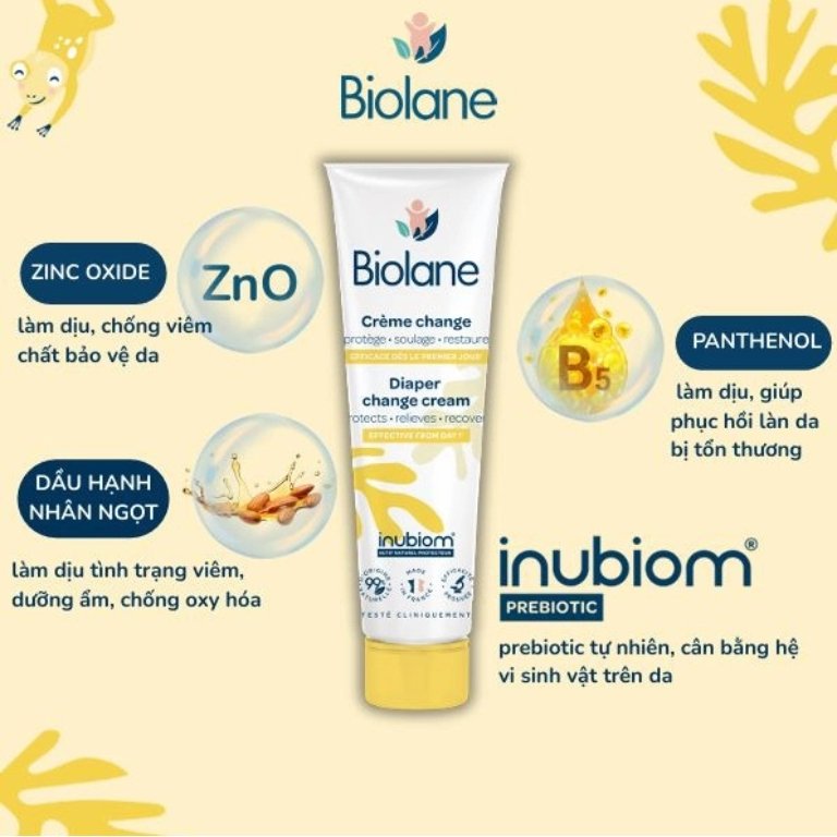KEM DƯỠNG CHỐNG HĂM TÃ - BIOLANE DIAPER CHANGE CREAM 100ML - Ảnh 2
