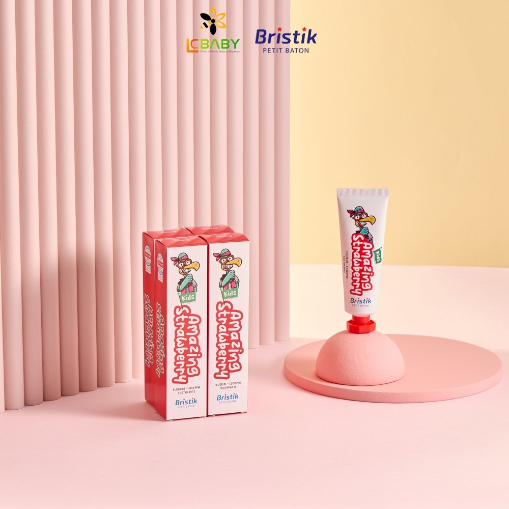 KEM ĐÁNH RĂNG THUẦN CHAY CHO BÉ TỪ 1-12 TUỔI VỊ DÂU- BRISTIK - Ảnh 6