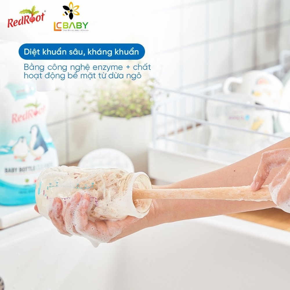 Nước Rửa Bình Sữa Và Đồ Ăn Dặm Hữu Cơ Cho Bé RedRoot -750ML - Ảnh 3