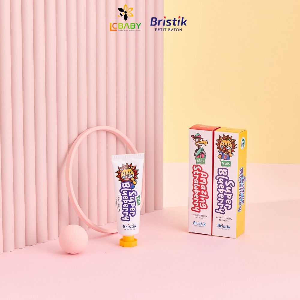 KEM ĐÁNH RĂNG THUẦN CHAY CHO BÉ TỪ 1-12 TUỔI VỊ DÂU- BRISTIK - Ảnh 5