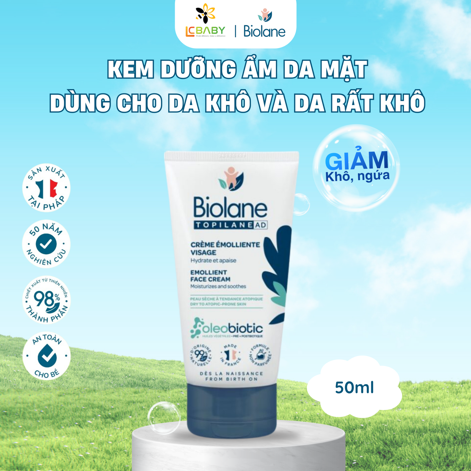 kem dưỡng ẩm da mặt biolane